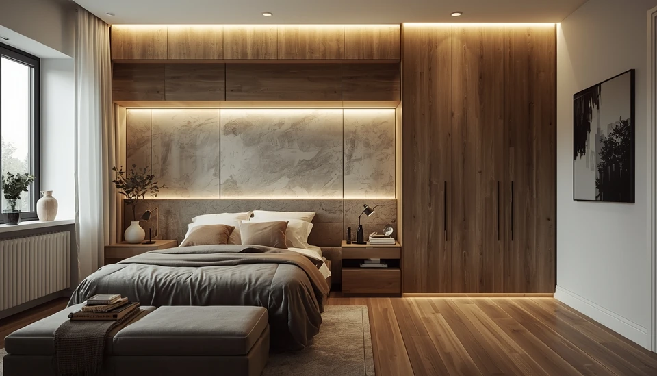 Espace de bureaux moderne en open space avec zones de travail et détente